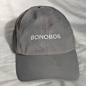 Bonobos Mens Grey Tech Fabric Baseball Cap Adjustable Strapback Hat Embroidered